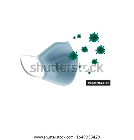 llustration Featuring Common Viruses, corona , mers. Wuhan virus disease with mask . Corona Virus Cell Vector Illustration. Good for template background, banner, poster, etc. Royalty-Free Stock Photo #1649933428