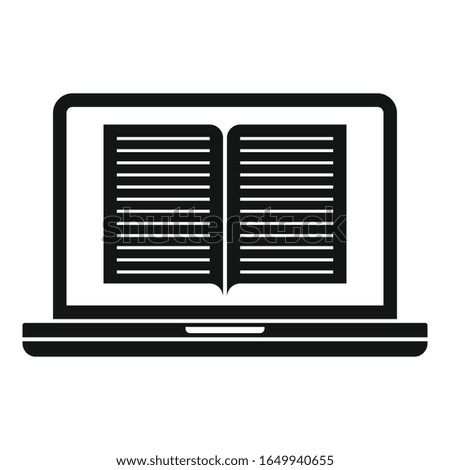 Laptop ebook icon. Simple illustration of laptop ebook vector icon for web design isolated on white background
