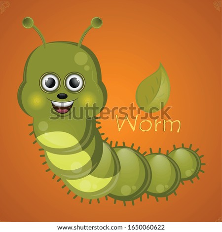 Cartoon of a cute happy worm - Vector