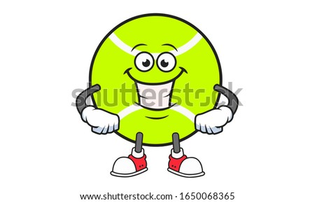 Illustration Vector of tennis ball cartoon characters flat design Perfect for T Shirt design,logo,sticker eps 10