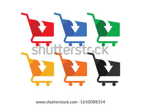 Shopping cart icon, Add to cart flat sign symbols logo