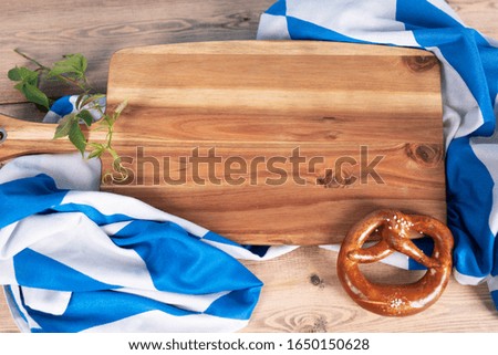 Bavarian Flag As A Background For Oktoberfest
