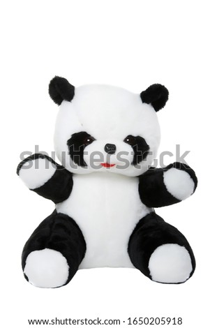 toy panda bear isolated on white background