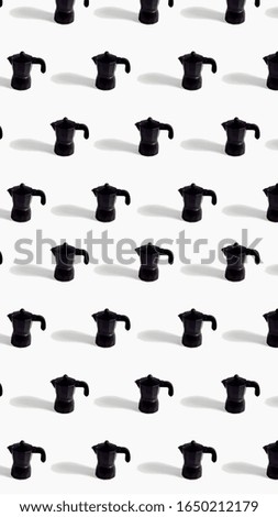 Image of a pattern of a coffee maker. Serial coffee image for publications. Decorative idea.