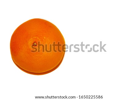 Juicy orange on the white background