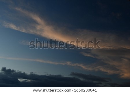 Winter evening dark clouds over Berlin and Brandenburg on February 19, 2020, Germany