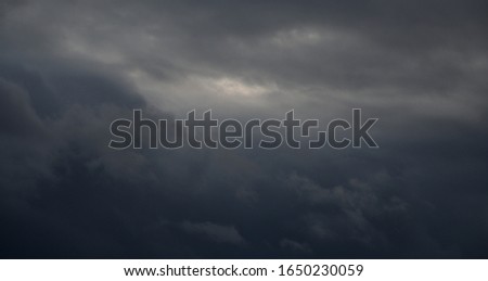Winter evening dark clouds over Berlin and Brandenburg on February 19, 2020, Germany Royalty-Free Stock Photo #1650230059