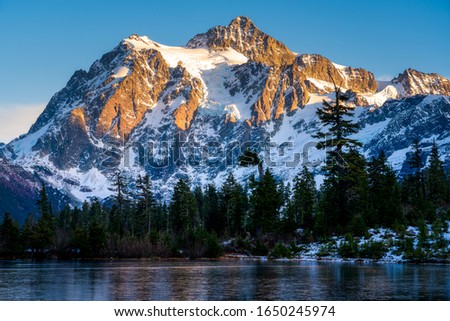 Sunset on Mt Shuksan in the North Cascades