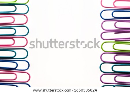 Paperclip border on white background 