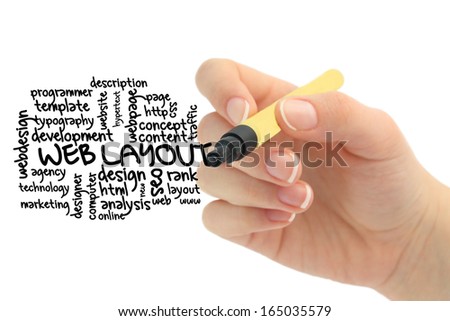 Web layout concept in word tag cloud