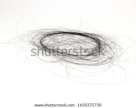 Hair waste, hair loss caused by hair problems isolated on white background. Royalty-Free Stock Photo #1650375730