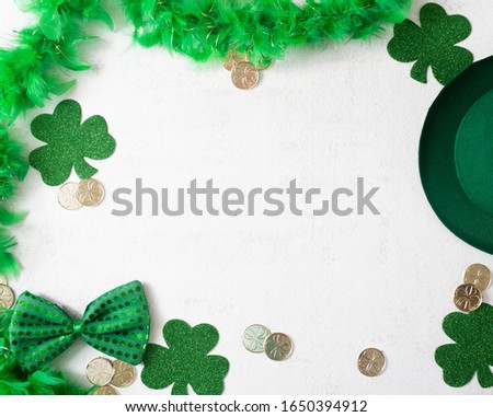 St. Patricks Day Background with White Texture