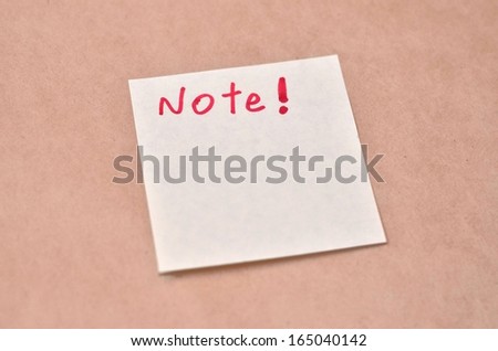 Short message on notepaper grunge background