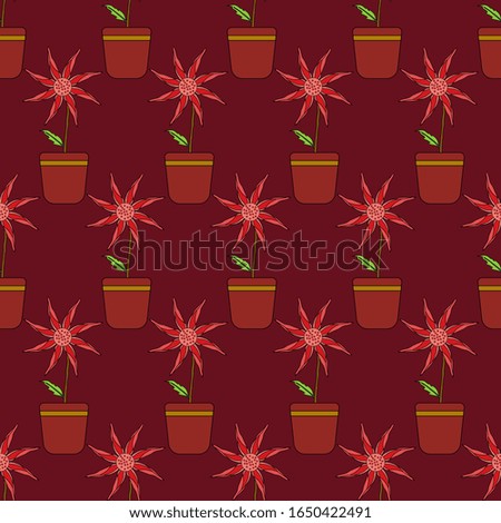 beautiful plants in housing succulent. hand made cartoonish pattern for textile, wallpaper, textile etc.