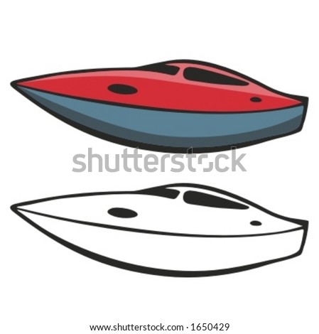 Motor boat. Vector illustration