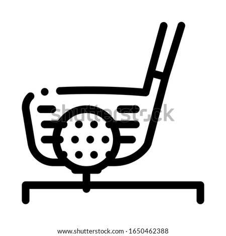 Golf Putter Ball Icon Vector. Outline Golf Putter Ball Sign. Isolated Contour Symbol Illustration
