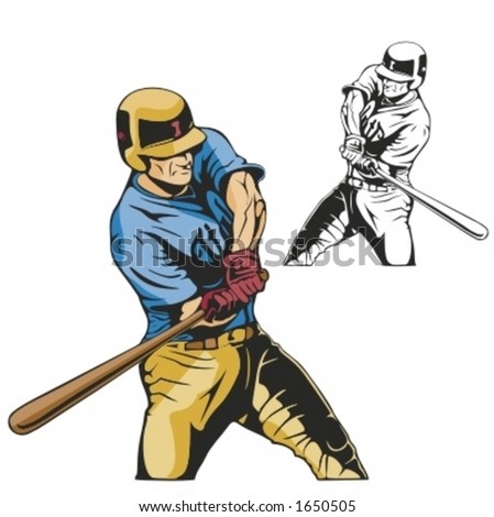 Baseball batter. Vector illustration