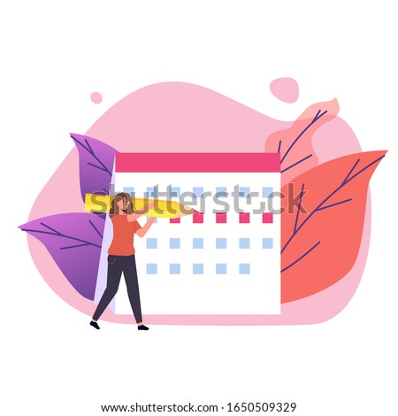 Woman monthly periods,  menstrual cycle calendar. Vector illustration.