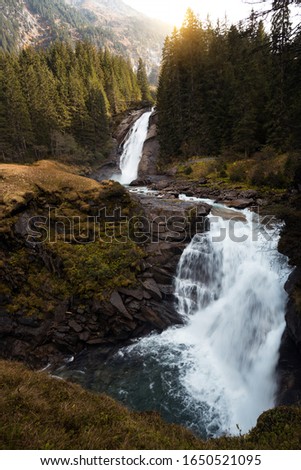Krimmler Wasserfalle - beautiful mountain landscape. Austria

