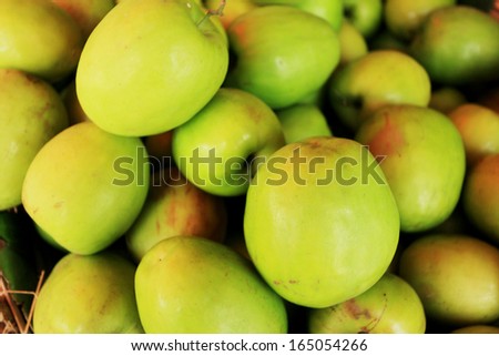 Green apples in the market