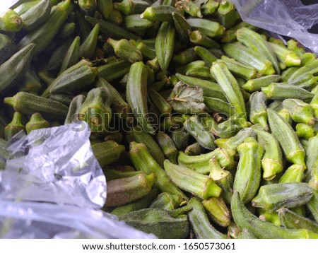 Okra in traditional market - vegetable
