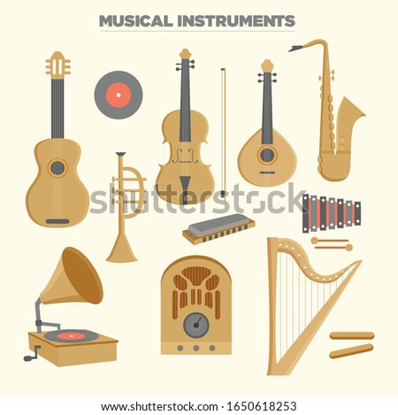 Musical instruments. Vector isolated objects