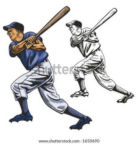 Baseball batter. Vector illustration