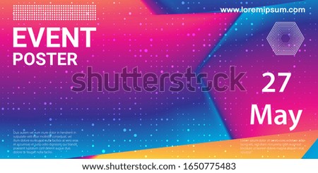 Event poster. Party background. Fluid flow. Futuristic composition. Liquid shapes. Abstract cover design. Vector illustration.