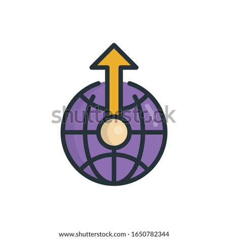 Internal Forcing Vector Outline Filled Icon. Style illustration