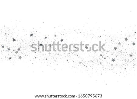Light silver glitter confetti background. White holiday texture