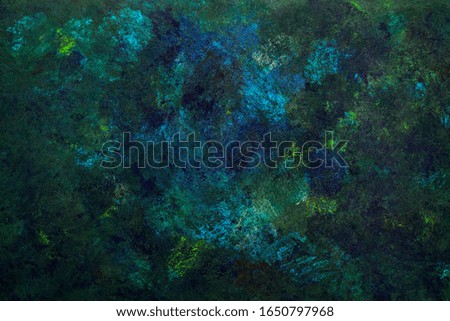 Green oil paint mixed. Abstract texture like ocean or forest. Place for text.
