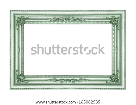 green picture frames. Isolated on white background