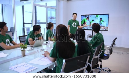 Participation concept. Company employees help to do activities to reduce waste for society. Royalty-Free Stock Photo #1650931888