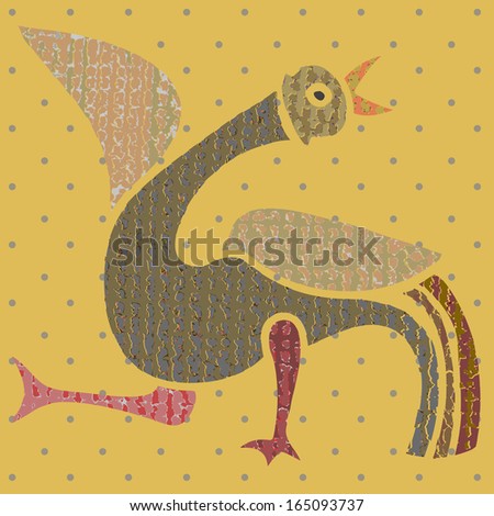 Stylish bird and pattern background.Vector