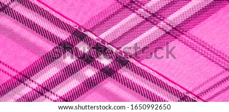 silk, cloth pink (carnation), checkered wallpaper in a cage tartan. Scottish tartan dress. Textile pattern from classic fabrics. Fabric textile pattern illustration.