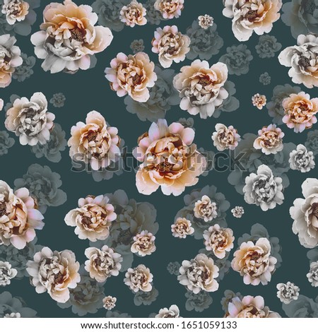 peony beautiful allover flower pattern Royalty-Free Stock Photo #1651059133
