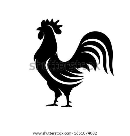 Rooster silhouette vector,poultry chickens roosters vector Royalty-Free Stock Photo #1651074082