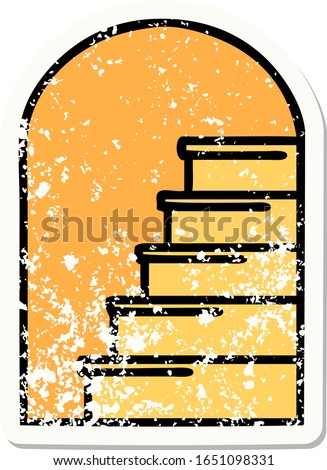 distressed sticker tattoo in traditional style of a doorway to steps