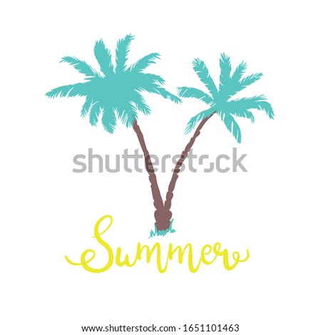 Coconut palms. Illustration on white background for design