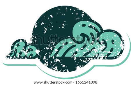 iconic distressed sticker tattoo style image of clouds