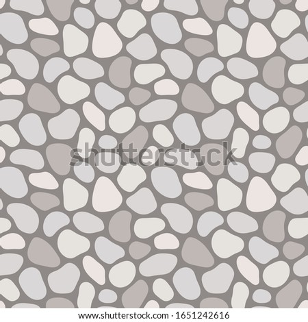 Hand drawn polka dot seamless pattern. Random geometric pebble wallpaper. Simple stones backdrop. Design for fabric, wrapping paper. Vector illustration Royalty-Free Stock Photo #1651242616