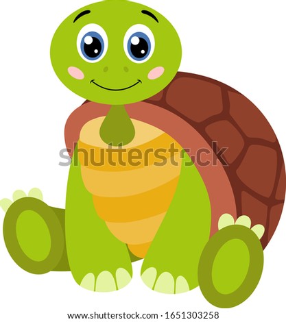 Cute turtle sitting on floor
