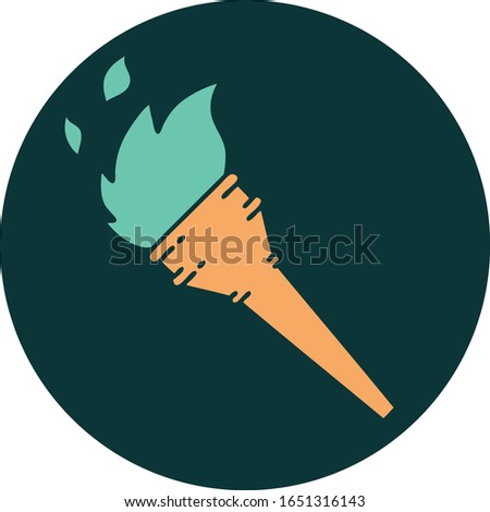 iconic tattoo style image of a lit torch