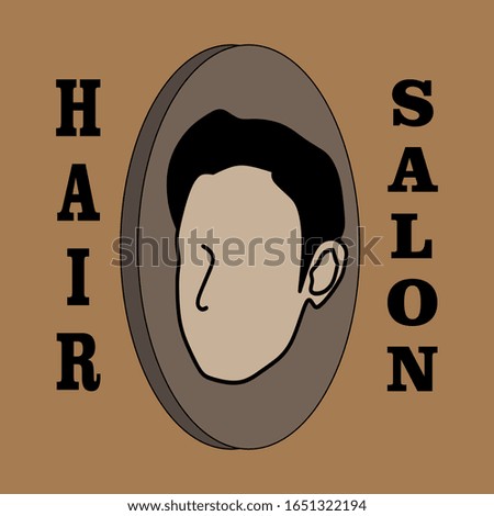 Hair salon logo isolated on brown  background