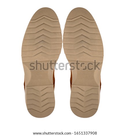 shoes sole isolated on a white background, top view, stock photography