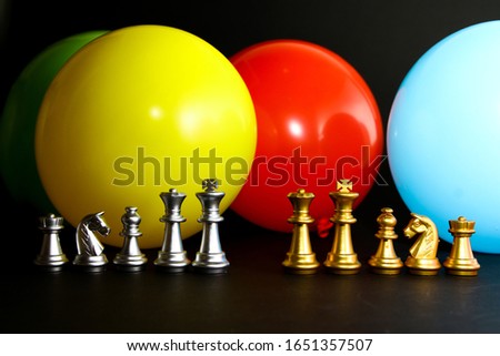 Chess piece on colorful background