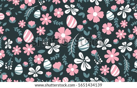Pattern background Easter egg design, with leaf and floral concept.