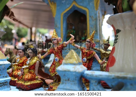 Thai Miniature Shrine Worship Local Spirits 