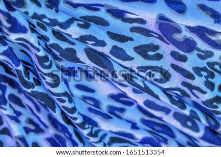 texture background, pattern, silk fabric, blue and white tint, fashion, leopard print, animal skin
