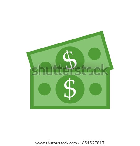 Dollar bill money icon image on white background. Vector illustration.